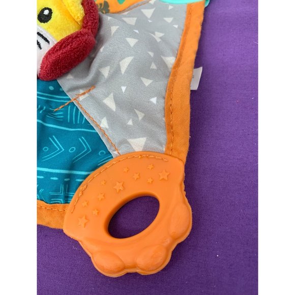 Nuby Lion Teether Crinkle Baby Toy Infant Square 2021 love and care 8 in.² - Picture 3 of 11